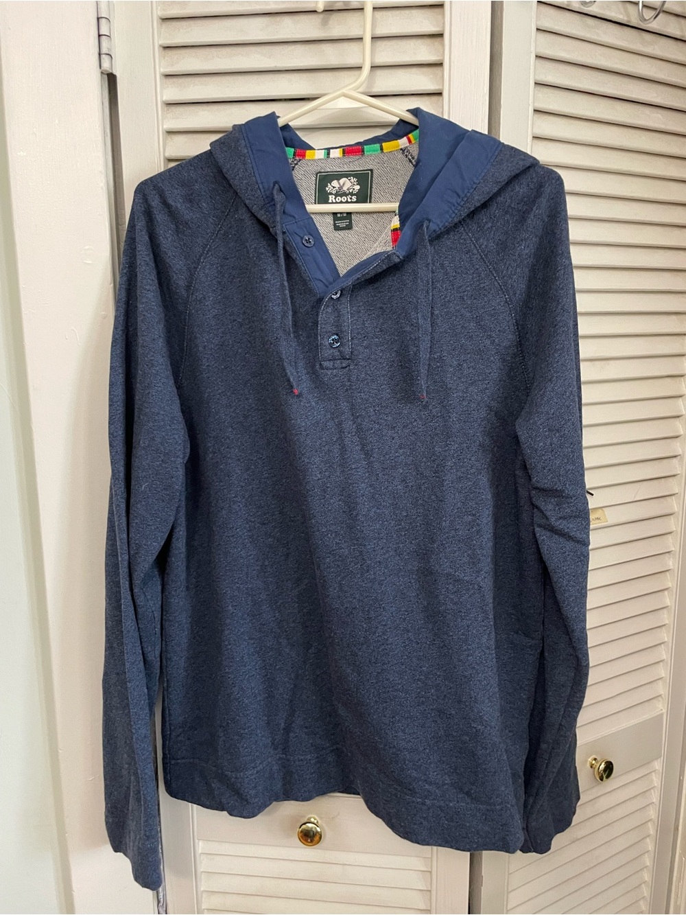 Roots Men's Hooded Pullover Sweater - blue